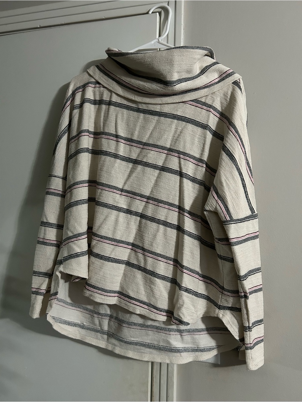 Dolan Anthropologie Boxy Knit Cowel Neck Striped Slouchy Oversized Sweater Sz S